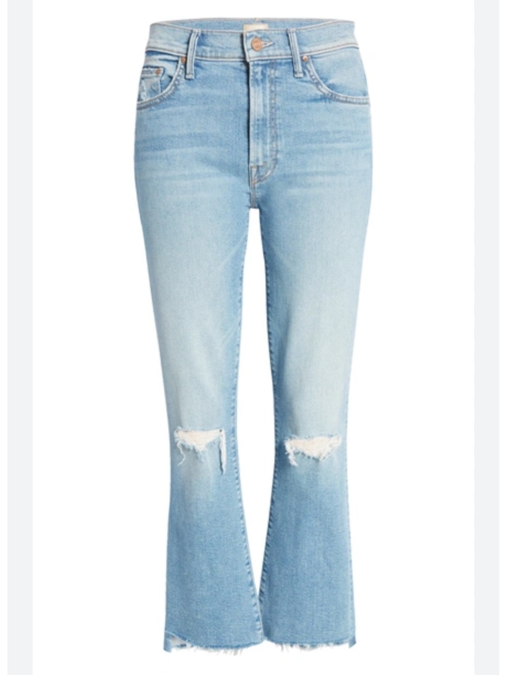 Mother The Insider Crop Step Fray Hem Jeans in Thrilling Shots